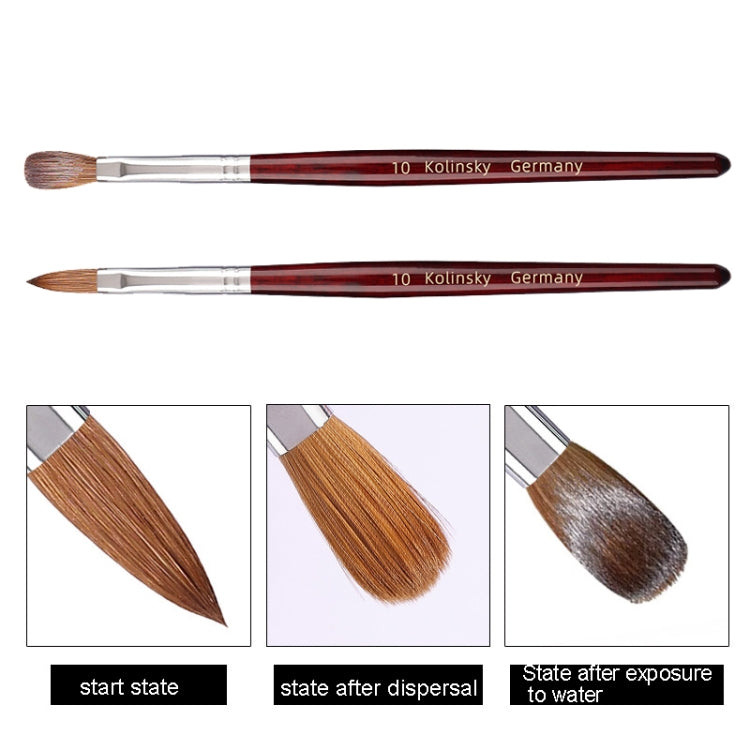 Red Wood Handle Kolinsky Hair Nail Art Brush No. 10 - Nail Art Equipment by PMC Jewellery | Online Shopping South Africa | PMC Jewellery | Buy Now Pay Later Mobicred