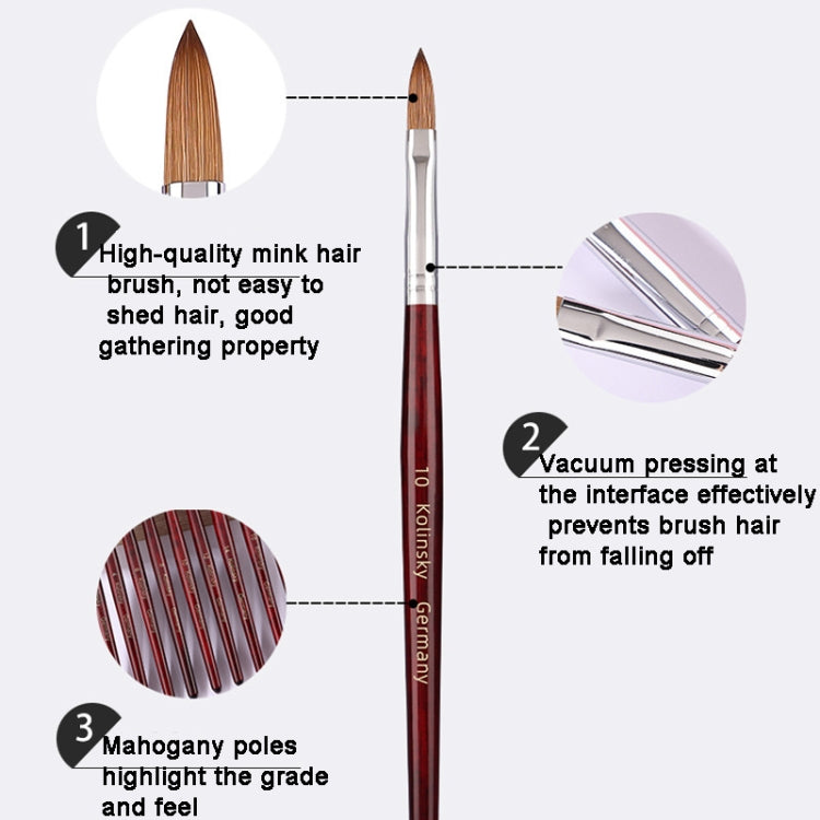 Red Wood Handle Kolinsky Hair Nail Art Brush No. 2 - Nail Art Equipment by PMC Jewellery | Online Shopping South Africa | PMC Jewellery | Buy Now Pay Later Mobicred