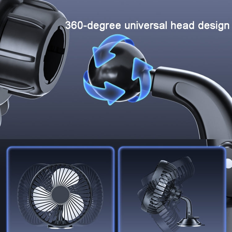 SUITU  12V/24V Mini Car Fan USB Charging Single Head Fan 360 Degree Cooling Fan, Style: Suction Cup Model - Heating & Fans by SUITU | Online Shopping South Africa | PMC Jewellery | Buy Now Pay Later Mobicred