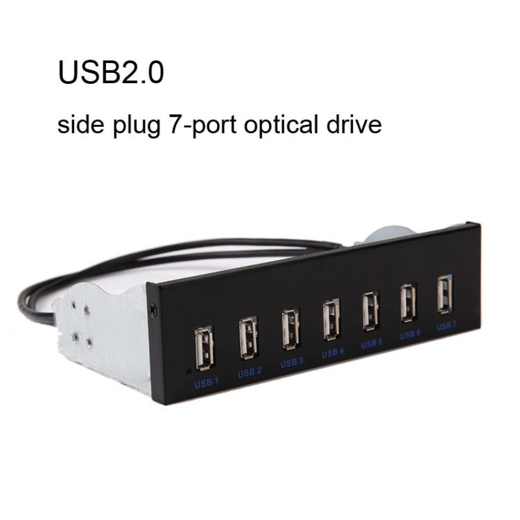 7 Port USB2.0 Optical Drive Bit Front Panel, Style: Side Plug - USB 2.0 HUB by PMC Jewellery | Online Shopping South Africa | PMC Jewellery | Buy Now Pay Later Mobicred