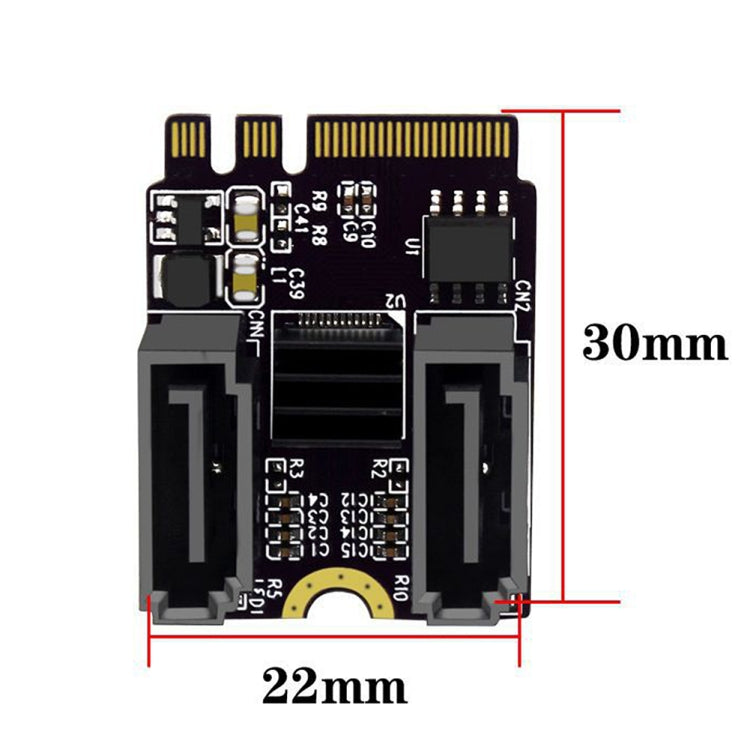 M2 to SATA3.0 Adapter Card PCI-E3.0 Card KEY A+E WiFi M.2 to SATA JMB582 Chip(Black) - Card Adapter by PMC Jewellery | Online Shopping South Africa | PMC Jewellery | Buy Now Pay Later Mobicred