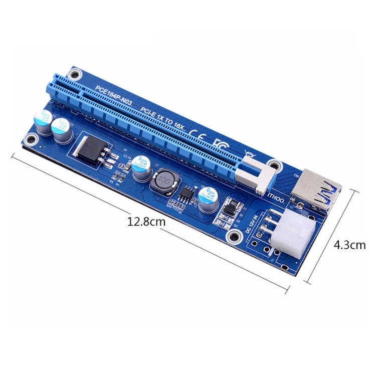 PCE164P-N03 VER006C Mini PCI-E 1X To 16X Riser For Laptop External Image Card, Spec: Blue Board 6pin - Add-on Cards by PMC Jewellery | Online Shopping South Africa | PMC Jewellery