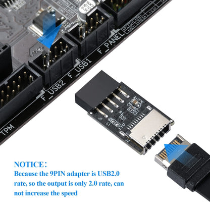 USB 2.0 Front Panel Header USB 9pin To USB 2.0 Type-E Internal Adapter - Add-on Cards by PMC Jewellery | Online Shopping South Africa | PMC Jewellery