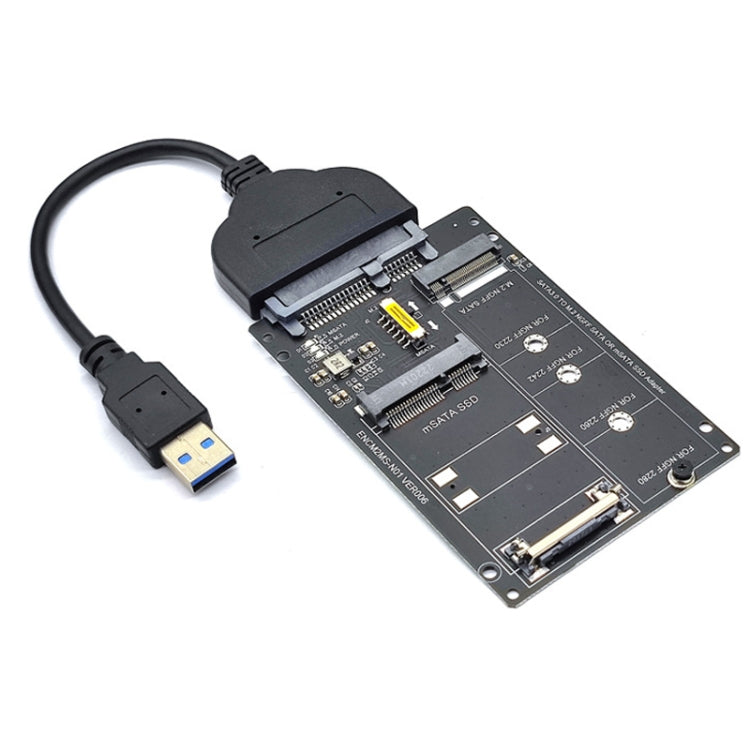 SATA 22PIN To MSATA Or M.2 NGFF SATA Card 2 In 1 SSD Converter Card With USB 3.0 Cable - Add-on Cards by PMC Jewellery | Online Shopping South Africa | PMC Jewellery | Buy Now Pay Later Mobicred