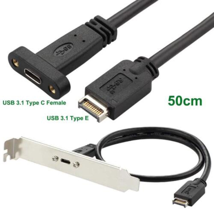 USB 3.1 Type-E To USB-C / Type-C Connector Front Panel Header 0.3m Low Profile Bracket - Cable & Adapters by PMC Jewellery | Online Shopping South Africa | PMC Jewellery | Buy Now Pay Later Mobicred