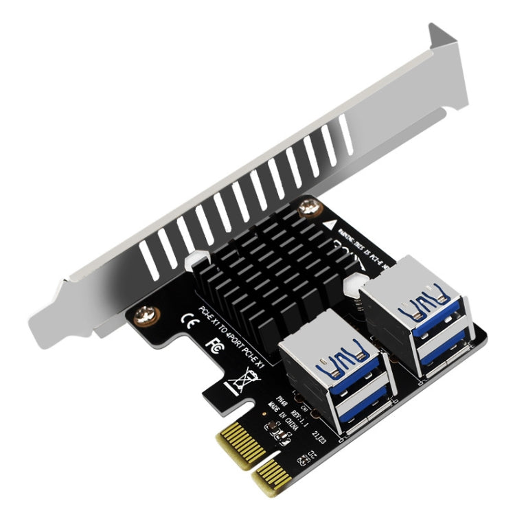 PCIE To PCI-E4 Port USB3.0 Expansion Card Graphics Card Extension(Full High Baffle) - Add-on Cards by PMC Jewellery | Online Shopping South Africa | PMC Jewellery | Buy Now Pay Later Mobicred