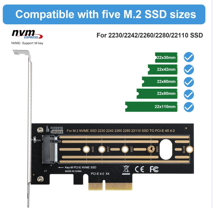 2pcs M.2 Riser Card NVMe SSD to PCI-E X4 4.0 GEN4(Black) - Card Adapter by PMC Jewellery | Online Shopping South Africa | PMC Jewellery | Buy Now Pay Later Mobicred