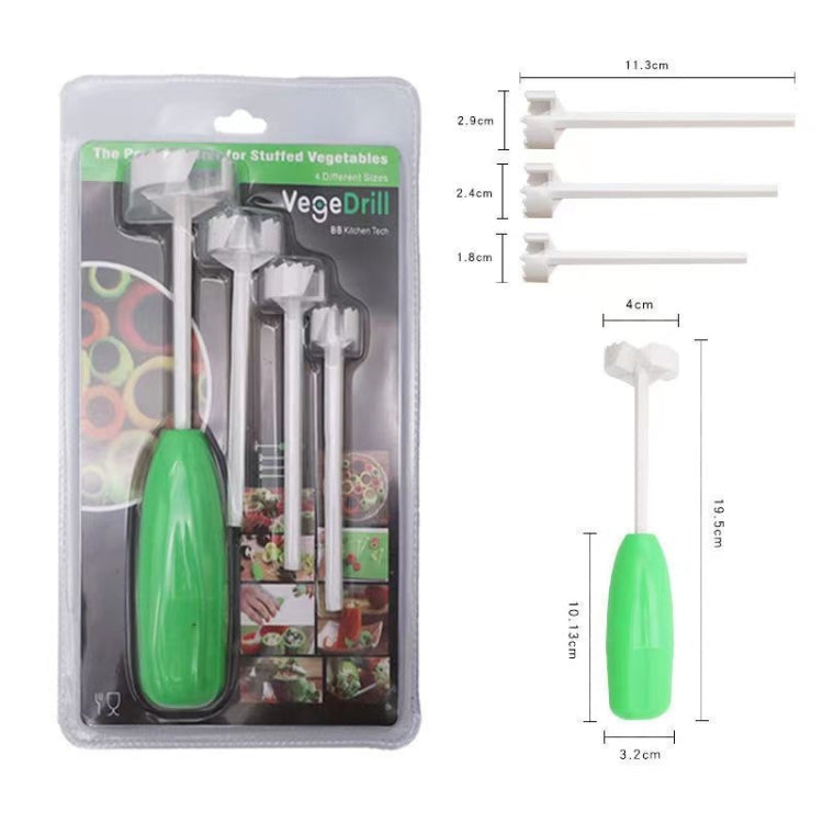 4-In-1 Vegetable Core Digger Fruit Hollowing Out Kitchen Gadget(Blister Packaging) - Core Remover Tools by PMC Jewellery | Online Shopping South Africa | PMC Jewellery | Buy Now Pay Later Mobicred