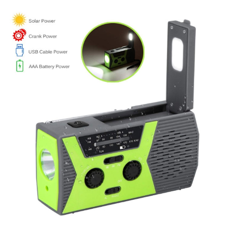 AM/FM/NoAA 2000mAh Emergency Radio Portable Hand Crank Solar Powered Radio(Green) - Radio Player by PMC Jewellery | Online Shopping South Africa | PMC Jewellery | Buy Now Pay Later Mobicred