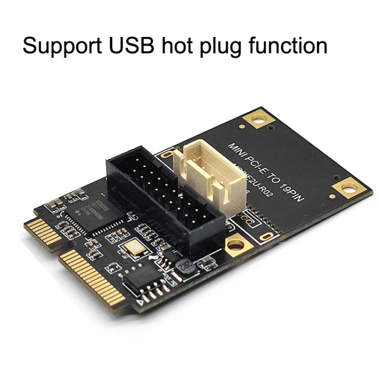 Mini PCI-E To USB3.2 GEN1 Front 19Pin 2 Ports Transfer Card Supports Half High S 4PIN Electric Point - Add-on Cards by PMC Jewellery | Online Shopping South Africa | PMC Jewellery | Buy Now Pay Later Mobicred