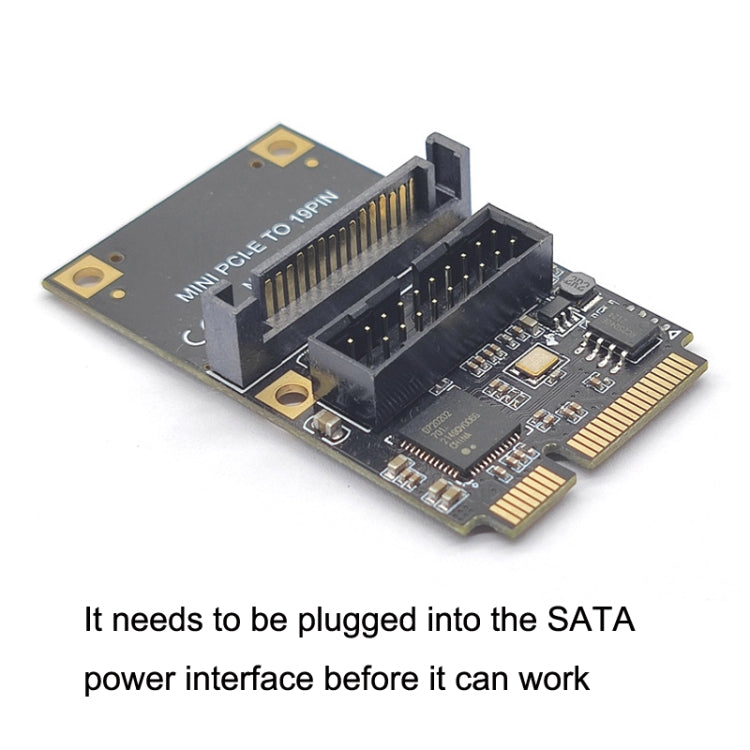 Mini PCI-E To USB3.2 GEN1 Front 19Pin 2 Ports Transfer Card Supports Half High SATA - Add-on Cards by PMC Jewellery | Online Shopping South Africa | PMC Jewellery | Buy Now Pay Later Mobicred