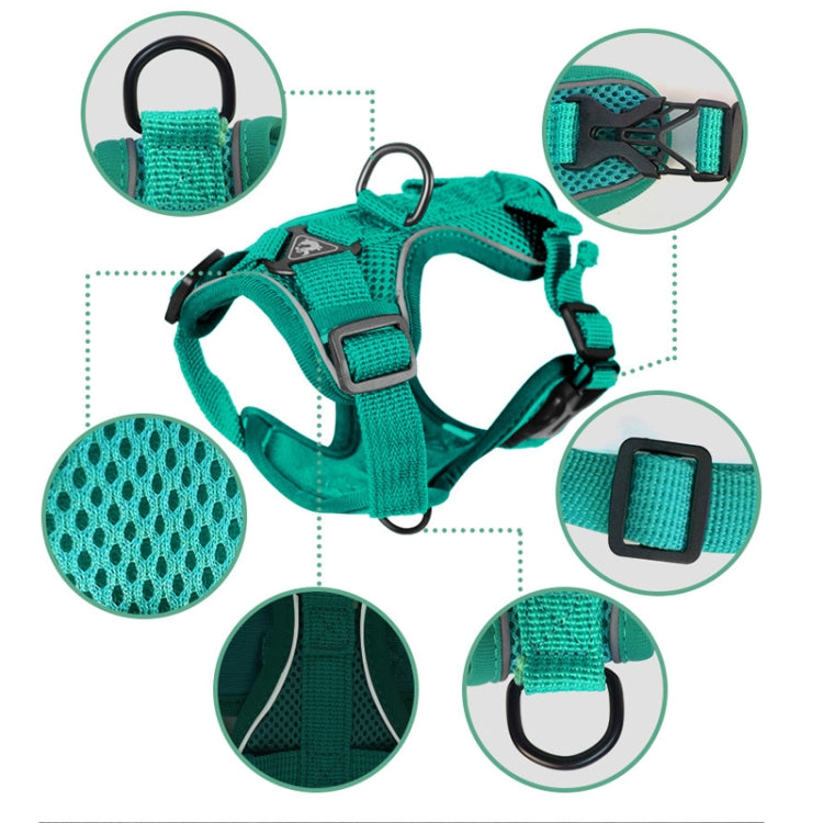 Pet Vest Harness + Traction Rope Set Reflective Breathable Dog Cat Harness, Size: S(Blue) - Leashes by PMC Jewellery | Online Shopping South Africa | PMC Jewellery