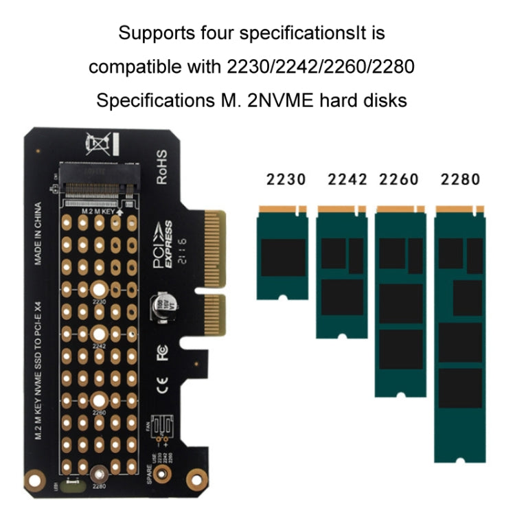 5pcs NVME Transfer Card M.2 To PCIE3.0/4.0 Full Speed X4 Expansion Card, Style: Full Height - Card Adapter by PMC Jewellery | Online Shopping South Africa | PMC Jewellery | Buy Now Pay Later Mobicred