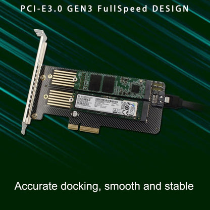 M.2 NVME NGFF SSD To PCIE SATA Dual Disk Conversion Expansion Card Supports MKEY BKEY Wiring(Black) - Add-on Cards by PMC Jewellery | Online Shopping South Africa | PMC Jewellery