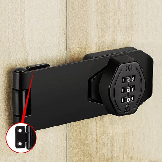 Stick Nail Dual Use Free Punch Cabinet Door Combination Lock Anti-Theft Drawer Lock, Style: Two Hole 3 inch Black - Padlocks by PMC Jewellery | Online Shopping South Africa | PMC Jewellery