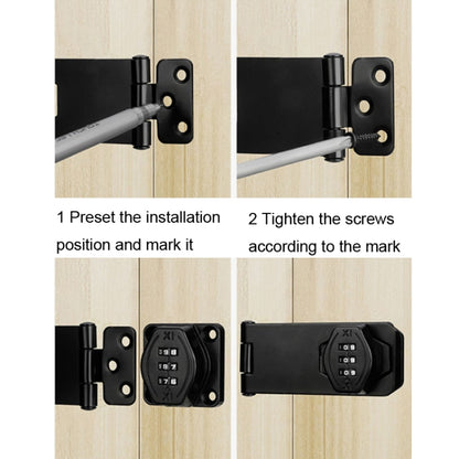 Stick Nail Dual Use Free Punch Cabinet Door Combination Lock Anti-Theft Drawer Lock, Style: Two Hole 3 inch Black - Padlocks by PMC Jewellery | Online Shopping South Africa | PMC Jewellery