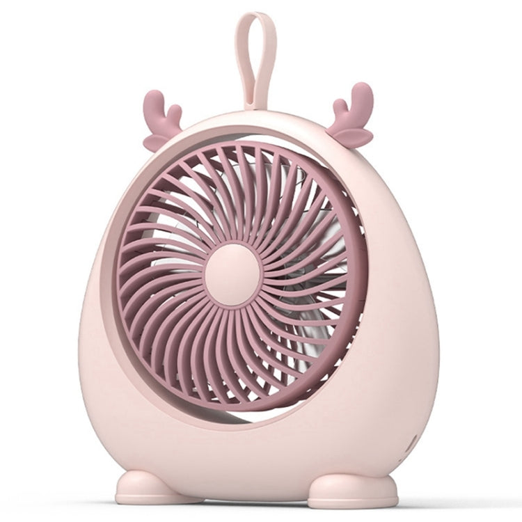 Dormitory Portable Animal Ear Desktop Electric Fan, Style: Charging Version Pink - Electric Fans by PMC Jewellery | Online Shopping South Africa | PMC Jewellery | Buy Now Pay Later Mobicred