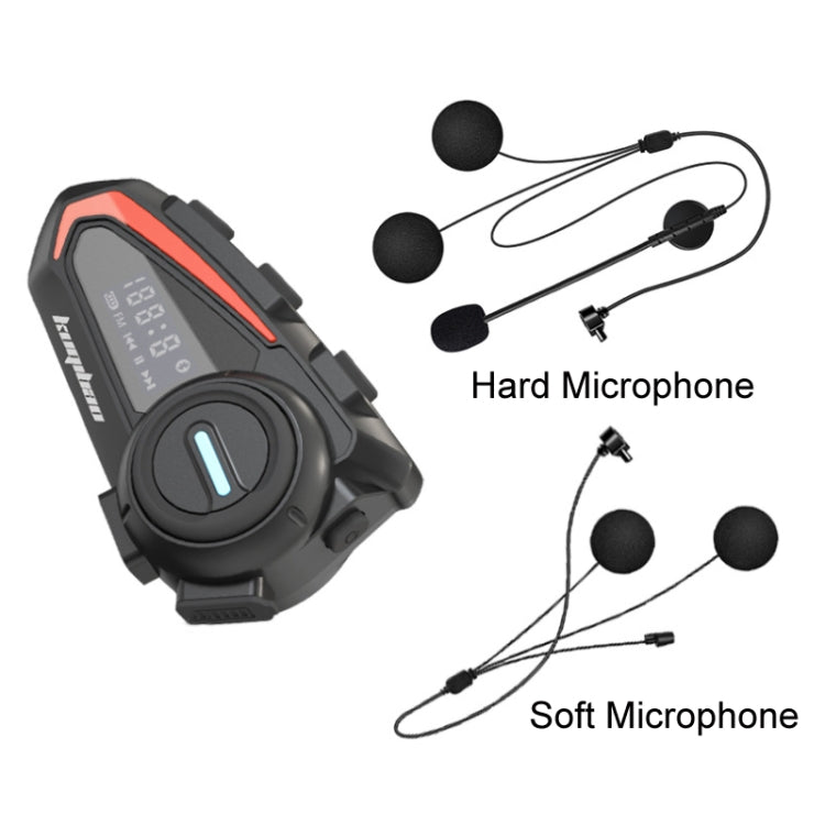 KUQIBAO Motorcycle Helmet Waterproof Bluetooth Headset With Screen(Hard Microphone) - Motorcycle Walkie Talkie by KUQIBAO | Online Shopping South Africa | PMC Jewellery | Buy Now Pay Later Mobicred