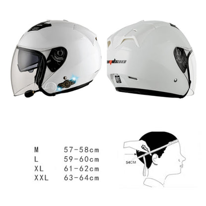 KUQIBAO Motorcycle Smart Bluetooth Sun Protection Double Lens Safety Helmet, Size: XL(Bright Black+Gray Tail) - Helmets by KUQIBAO | Online Shopping South Africa | PMC Jewellery | Buy Now Pay Later Mobicred