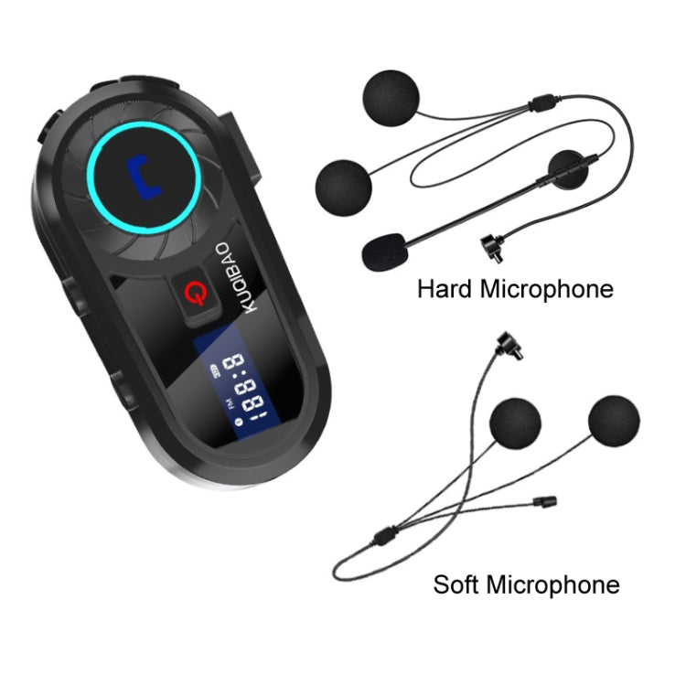 KUQIBAO Motorcycle Helmet Waterproof Bluetooth Headset With Screen(Hard Microphone) - Motorcycle Walkie Talkie by KUQIBAO | Online Shopping South Africa | PMC Jewellery | Buy Now Pay Later Mobicred