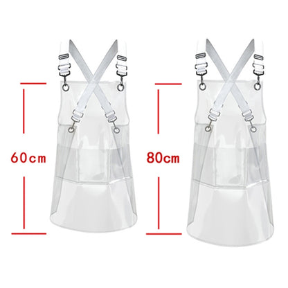 50 Silk Short 60cm Transparent TPU Apron Solid Color Webbing Adjustable Work Apron(Transparent + Black Webbing) - Aprons & Caps by PMC Jewellery | Online Shopping South Africa | PMC Jewellery