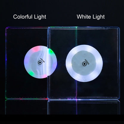 100x10mm Square USB Charging LED Light Up Acrylic Coaster Transparent Crystal Base(White Light) - Car Drink Holders by PMC Jewellery | Online Shopping South Africa | PMC Jewellery | Buy Now Pay Later Mobicred