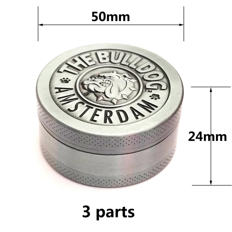 50mm  Bulldog Grinder Tobacco Herb Zinc Alloy Grinders, Spec: 3-layer Ancient Silver - Cigarette Box & Ashtrays by PMC Jewellery | Online Shopping South Africa | PMC Jewellery