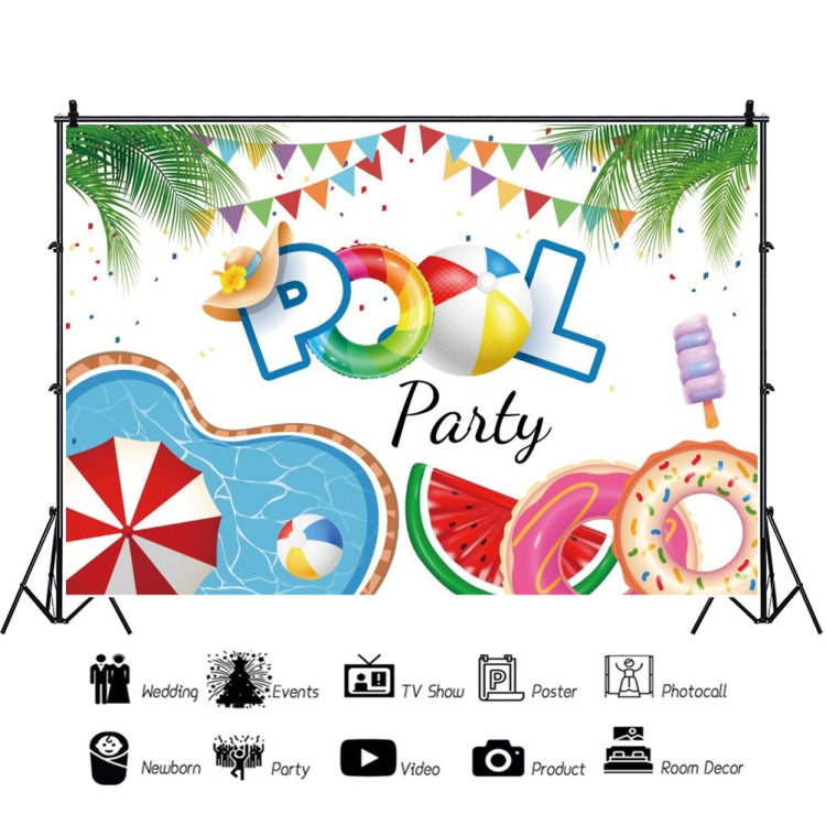 80x120cm Summer Pool Party Decoration Backdrop Swimming Ring Photography Background Cloth(11418487) - Other by PMC Jewellery | Online Shopping South Africa | PMC Jewellery