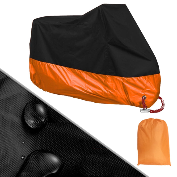 190T Motorcycle Rain Covers Dustproof Rain UV Resistant Dust Prevention Covers, Size: XXL(Black and Orange) - Protective Gear by PMC Jewellery | Online Shopping South Africa | PMC Jewellery | Buy Now Pay Later Mobicred