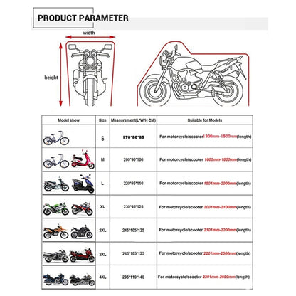 190T Motorcycle Rain Covers Dustproof Rain UV Resistant Dust Prevention Covers, Size: XL(Black) - Protective Gear by PMC Jewellery | Online Shopping South Africa | PMC Jewellery | Buy Now Pay Later Mobicred