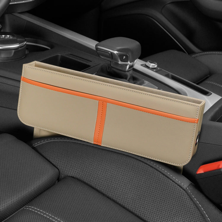 Leather Car Seat Gap Multifunctional Storage Box(Beige) - Stowing Tidying by PMC Jewellery | Online Shopping South Africa | PMC Jewellery | Buy Now Pay Later Mobicred