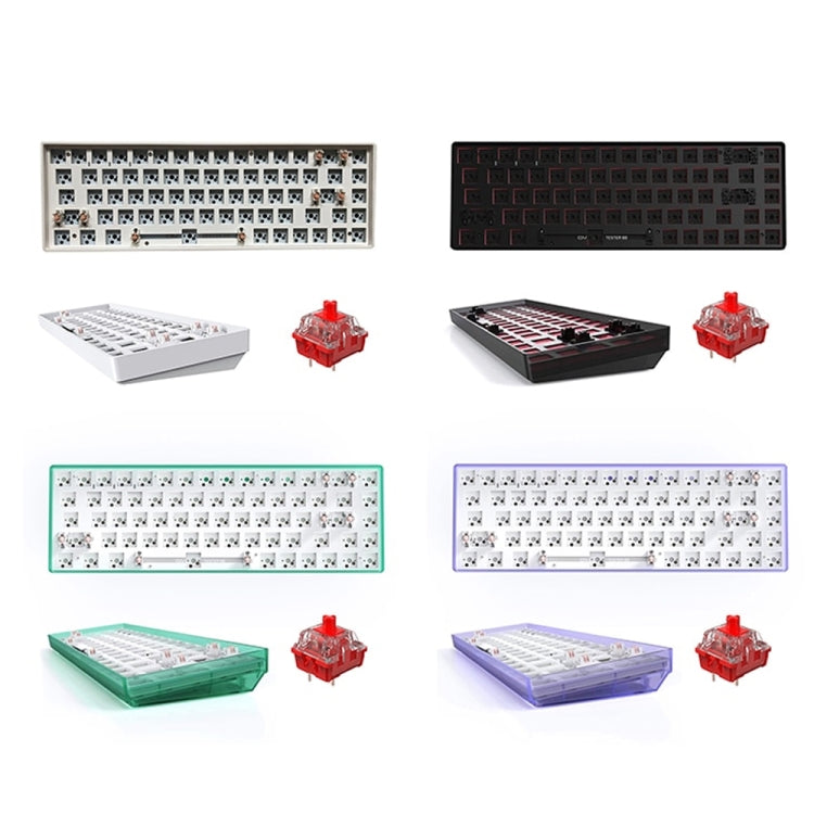 Dual-mode Bluetooth/Wireless Customized Hot Swap Mechanical Keyboard Kit + Red Shaft, Color: White - Other by PMC Jewellery | Online Shopping South Africa | PMC Jewellery | Buy Now Pay Later Mobicred