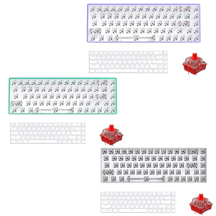 Dual-mode Bluetooth/Wireless Customized Hot Swap Keyboard Kit + Red Shaft + Keycap, Color: White - Other by PMC Jewellery | Online Shopping South Africa | PMC Jewellery | Buy Now Pay Later Mobicred