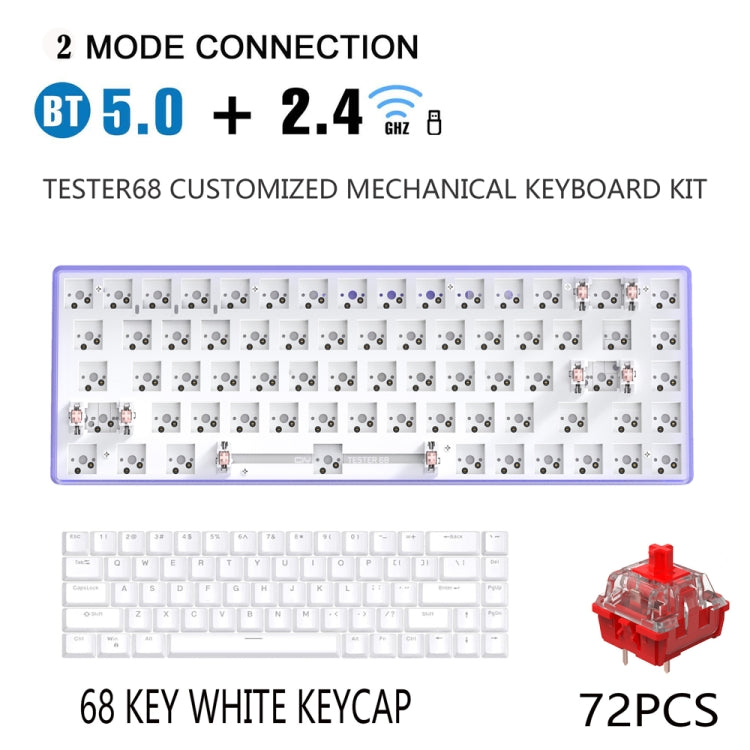 Dual-mode Bluetooth/Wireless Customized Hot Swap Keyboard Kit + Red Shaft + Keycap, Color: Green - Other by PMC Jewellery | Online Shopping South Africa | PMC Jewellery | Buy Now Pay Later Mobicred