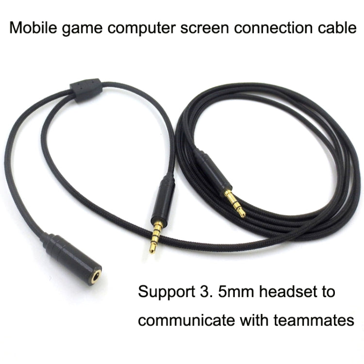 3.5mm Voice Party Live Recording Audio Cable Mobile Game Projection Computer Chat Link Cable(Black) - Headset Accessories by PMC Jewellery | Online Shopping South Africa | PMC Jewellery