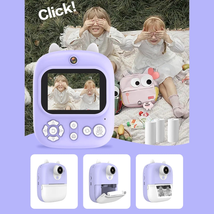 1200W Pixel  2.4 Inch Display Children Print Instant Camera 32G+Card Reader Purple - Children Cameras by PMC Jewellery | Online Shopping South Africa | PMC Jewellery | Buy Now Pay Later Mobicred