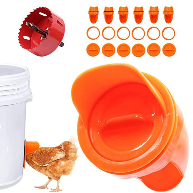 DIY Chicken Feeders Automatic Poultry Feeders Kit For Buckets, Barrels, Troughs, Spec: 6pcs/set Orange - Food Bowls by PMC Jewellery | Online Shopping South Africa | PMC Jewellery