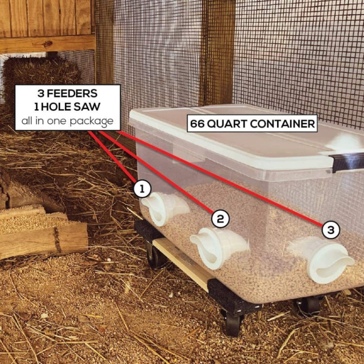 DIY Chicken Feeders Automatic Poultry Feeders Kit For Buckets, Barrels, Troughs, Spec: 4pcs/set Orange - Food Bowls by PMC Jewellery | Online Shopping South Africa | PMC Jewellery