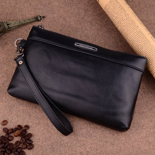 Men Clutch Bag Casual Long Zipper Wallet Large Capacity Handbag(Black) - Handbags by PMC Jewellery | Online Shopping South Africa | PMC Jewellery