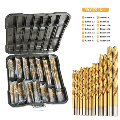 99-in-1  Titanium Drill Bit Set High-Speed Steel Drill Bits - Drill & Drill Bits by PMC Jewellery | Online Shopping South Africa | PMC Jewellery