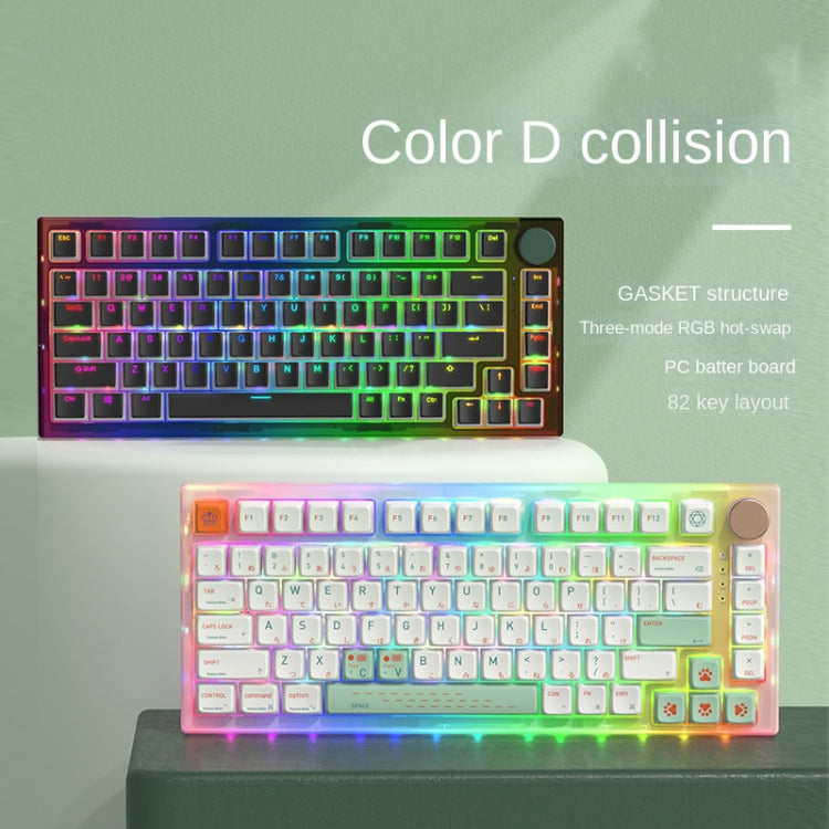 82 Keys Bluetooth Wireless 3-mode RGB Hot-plug Customized Mechanical Keyboard Kit + Keycap(White) - Other by PMC Jewellery | Online Shopping South Africa | PMC Jewellery | Buy Now Pay Later Mobicred