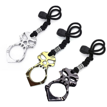 Rose Thorn Single Finger Buckle Self-defense Broken Window Keychain(Silver) - Key Rings by PMC Jewellery | Online Shopping South Africa | PMC Jewellery