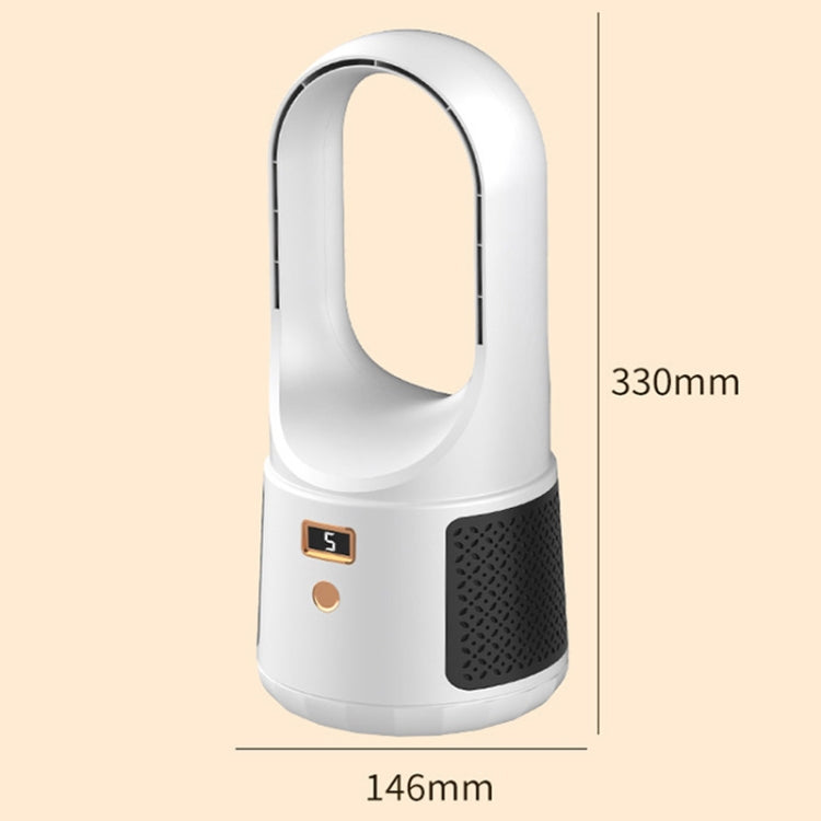 Desktop USB Charging Bladeless Fan Portable Vertical LED Digital Display Fan, Color: White - Electric Fans by PMC Jewellery | Online Shopping South Africa | PMC Jewellery | Buy Now Pay Later Mobicred