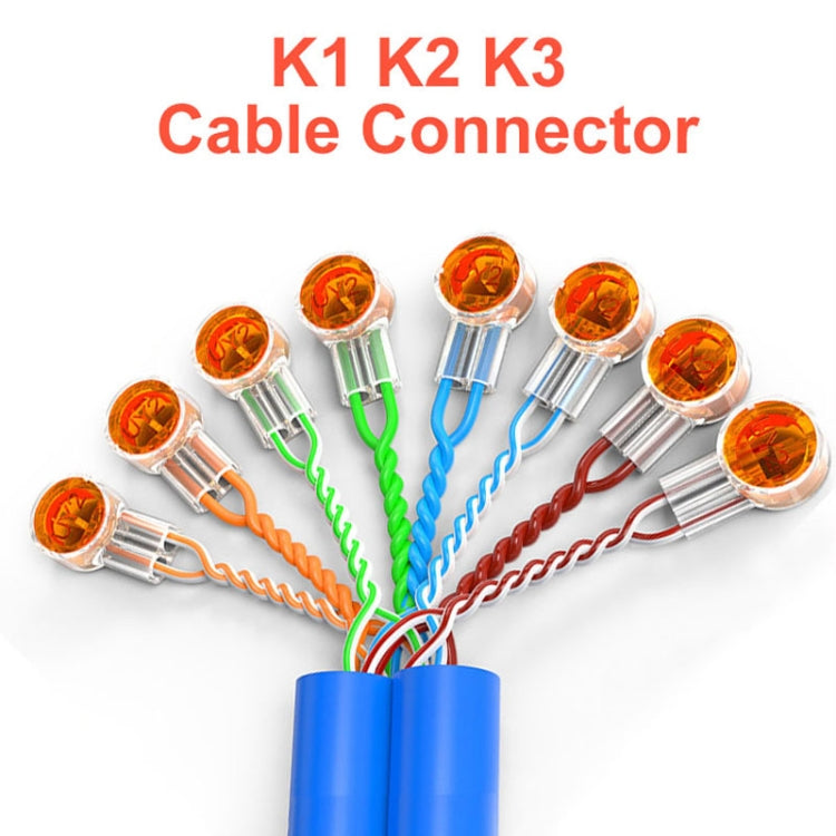 K2 100pcs /Pack Network Cable Telephone Line Connector Moisture-Proof Waterproof Wiring Terminals - Lan Cable and Tools by PMC Jewellery | Online Shopping South Africa | PMC Jewellery