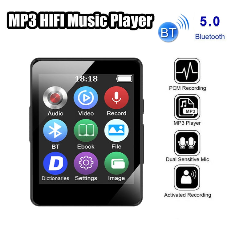 MP3 Music Player Bluetooth 5.0 Ebook Recorder MP4 Walkman Without Memory Card(Black) - MP3 Player by PMC Jewellery | Online Shopping South Africa | PMC Jewellery