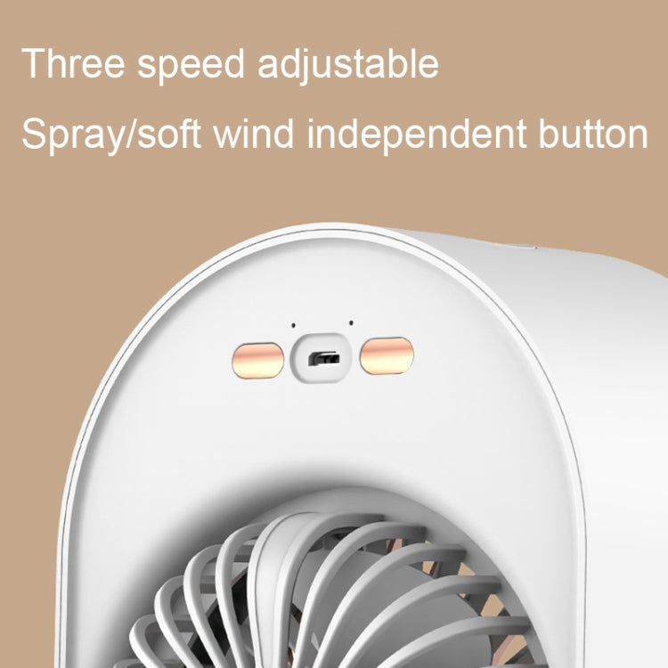 USB Spray Humidification Air Conditioning Fan Small Portable Desktop Air Cooler, Style: Charging (White) - Electric Fans by PMC Jewellery | Online Shopping South Africa | PMC Jewellery | Buy Now Pay Later Mobicred