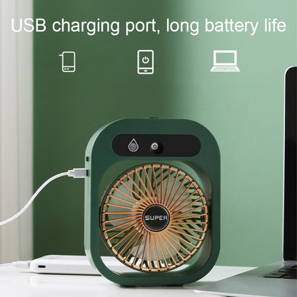 USB Charging Humidification Air Conditioner Fan Nano Spray Desktop Portable Cooling Fan(Green) - Electric Fans by PMC Jewellery | Online Shopping South Africa | PMC Jewellery | Buy Now Pay Later Mobicred