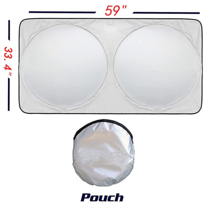 150x85cm Car Double Circle Sun Visor Heat Insulation Sun Protection Sun Block - Window Foils & Solar Protection by PMC Jewellery | Online Shopping South Africa | PMC Jewellery