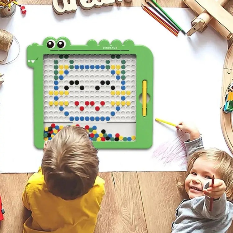 106 Beads Kids Magnetic Drawing Board Big Chess Children Creative Toys(Dinosaur Yellow) - Drawing Toys by PMC Jewellery | Online Shopping South Africa | PMC Jewellery | Buy Now Pay Later Mobicred