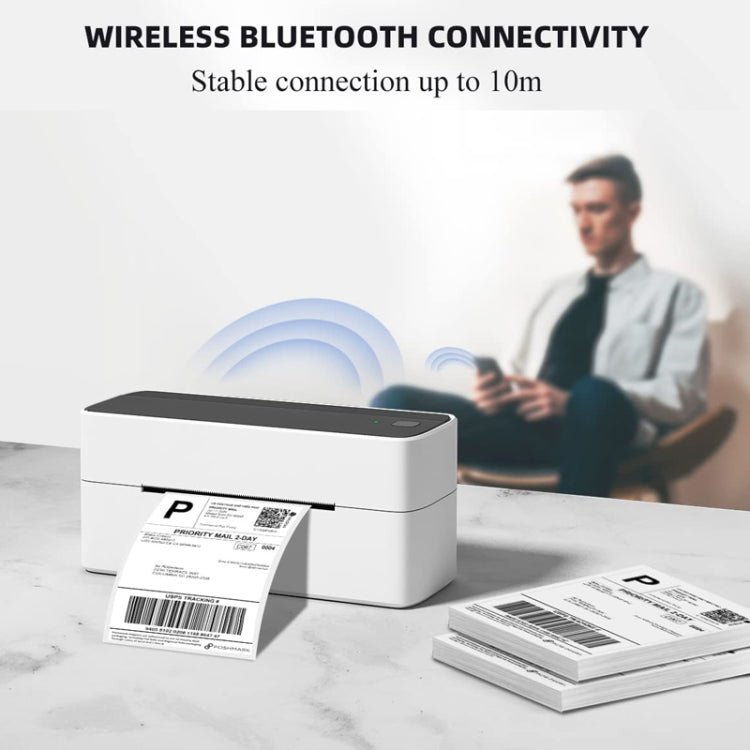 Phomemo PM241-BT Bluetooth Address Label Printer Thermal Shipping Package Label Maker, Size: US(Black White) - Printer by Phomemo | Online Shopping South Africa | PMC Jewellery | Buy Now Pay Later Mobicred